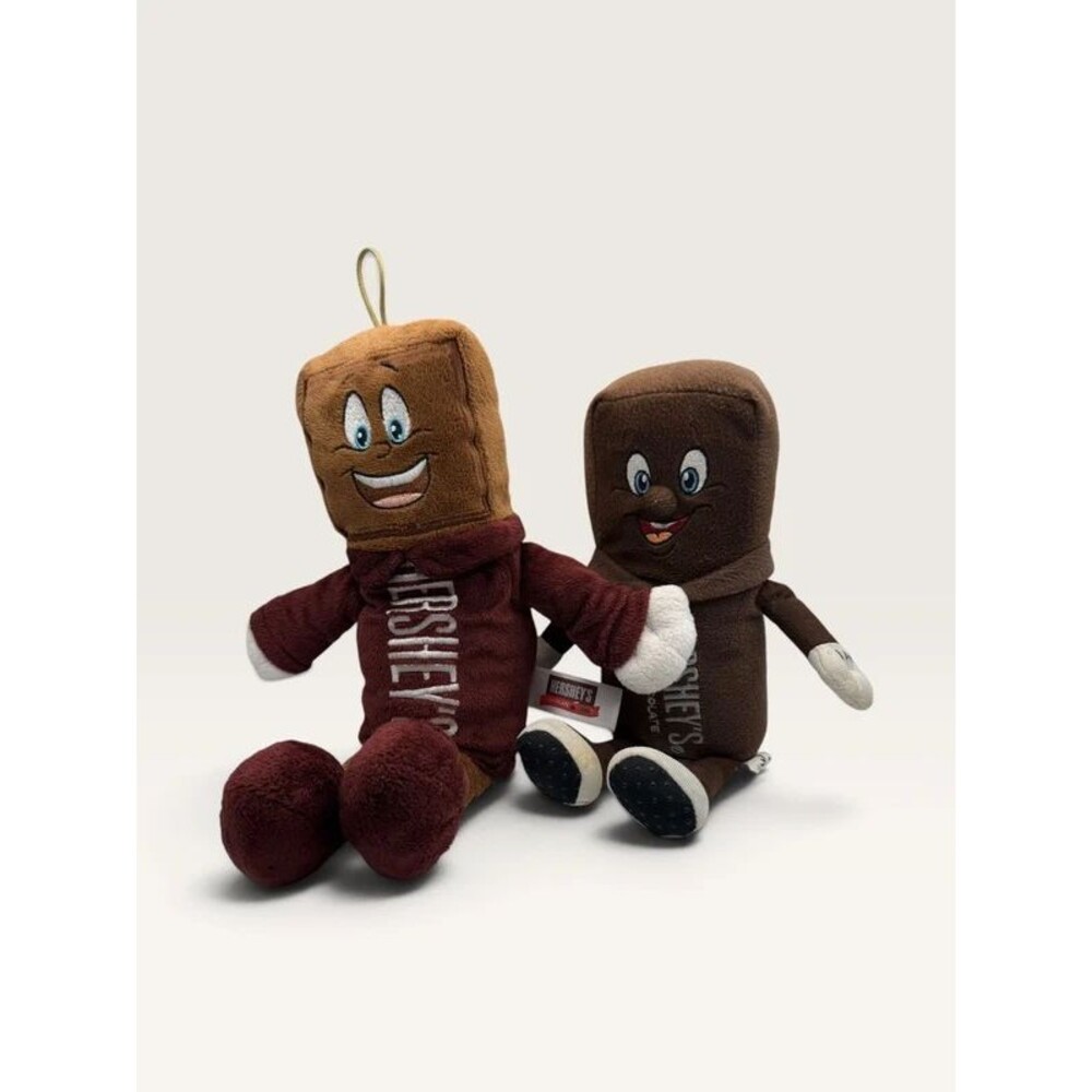 Vintage Hershey's Plush Lot - 14" & 10" Chocolate Bar Character Stuffed Toys